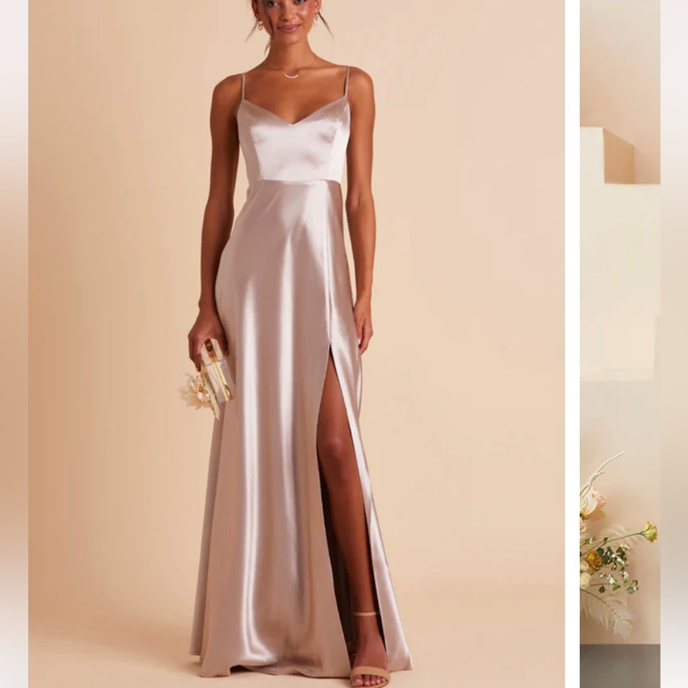 Birdy grey jay dress satin taupe nwt